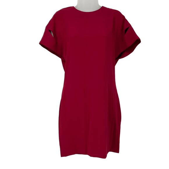 IRO Hilda Dress Wine Red Short Cutout Sleeve Drape Back Zip Size 2 NEW - Picture 5 of 12